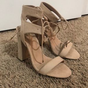 Nude Strappy Heeled Sandals